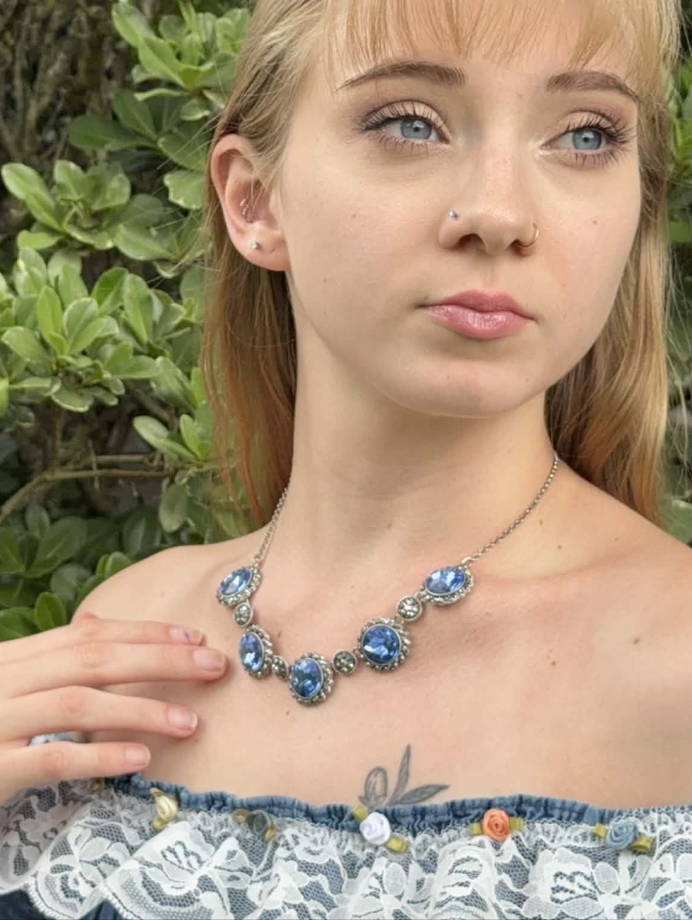 Elegant Blue and Silver Necklace